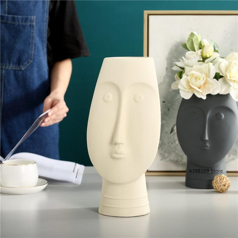 Ceramic Face Vase, Medium 9.5 in or Large 13 in, view 7
