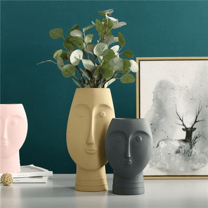 Ceramic Face Vase, Medium 9.5 in or Large 13 in, view 4