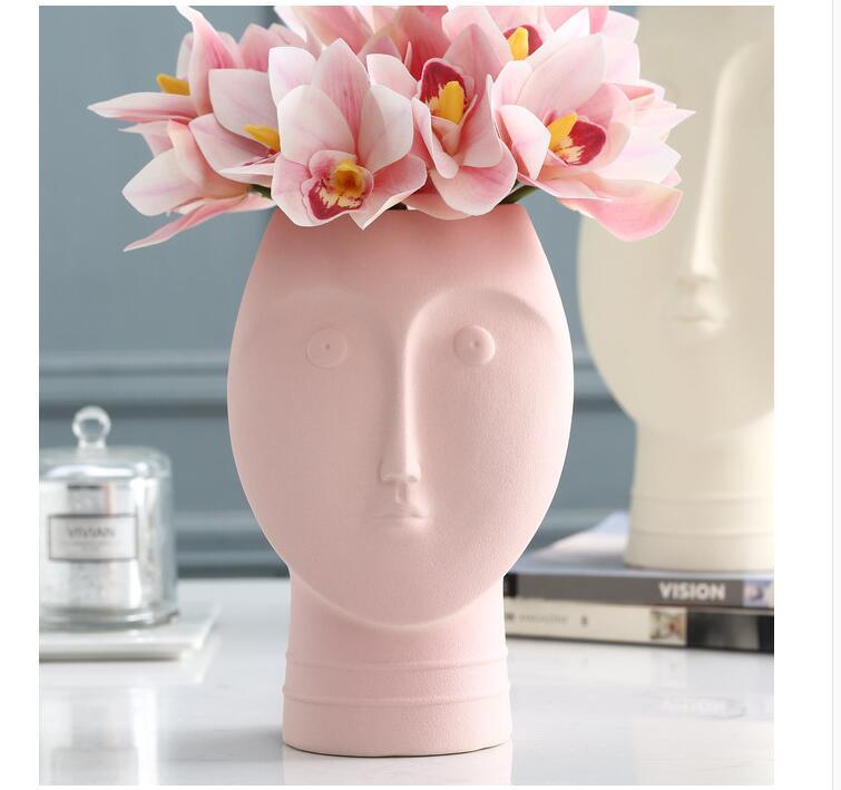 Ceramic Face Vase, Medium 9.5 in or Large 13 in, view 5