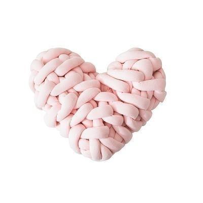 Heart-Shaped Chunky Knot Cotton Cushion, Twelve Colors, view 4