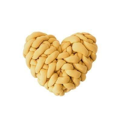 Heart-Shaped Chunky Knot Cotton Cushion, Twelve Colors, view 5