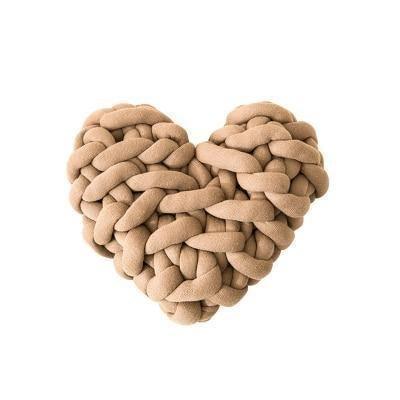 Heart-Shaped Chunky Knot Cotton Cushion, Twelve Colors, view 6