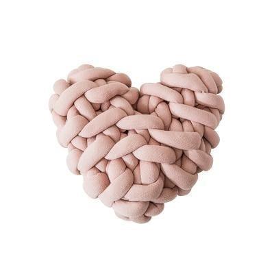 Heart-Shaped Chunky Knot Cotton Cushion, Twelve Colors, view 15
