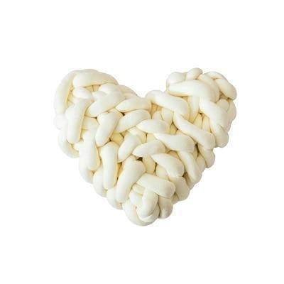 Heart-Shaped Chunky Knot Cotton Cushion, Twelve Colors, view 10