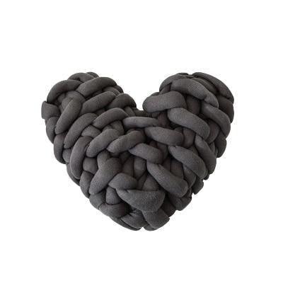 Heart-Shaped Chunky Knot Cotton Cushion, Twelve Colors, view 11
