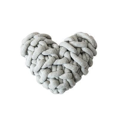 Heart-Shaped Chunky Knot Cotton Cushion, Twelve Colors, view 7