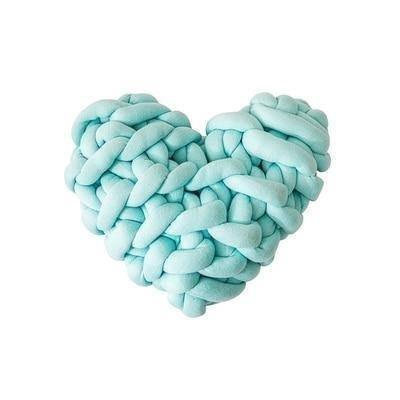 Heart-Shaped Chunky Knot Cotton Cushion, Twelve Colors, view 9