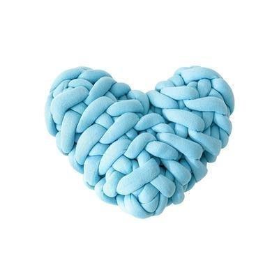 Heart-Shaped Chunky Knot Cotton Cushion, Twelve Colors, view 13