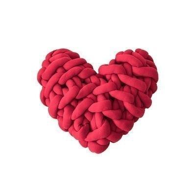 Heart-Shaped Chunky Knot Cotton Cushion, Twelve Colors, view 16