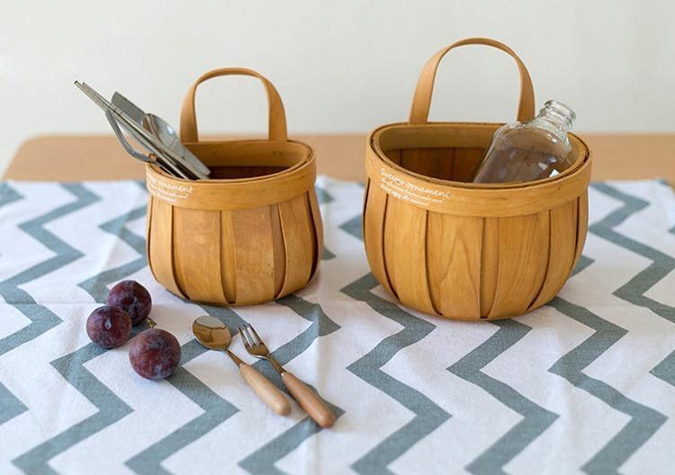 Round Wood Planter and Storage Bin, Two Sizes, view 5