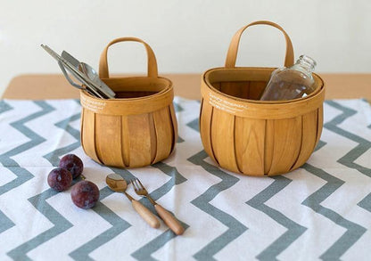 Round Wood Planter and Storage Bin, Two Sizes, view 5