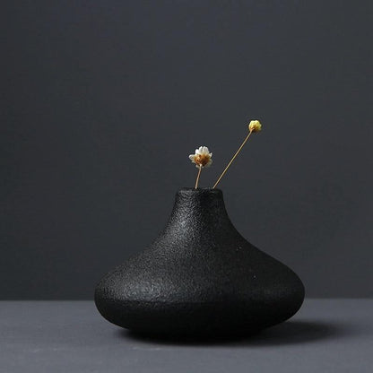 Black Textured Ceramic Vases, Eight Shapes, view 10