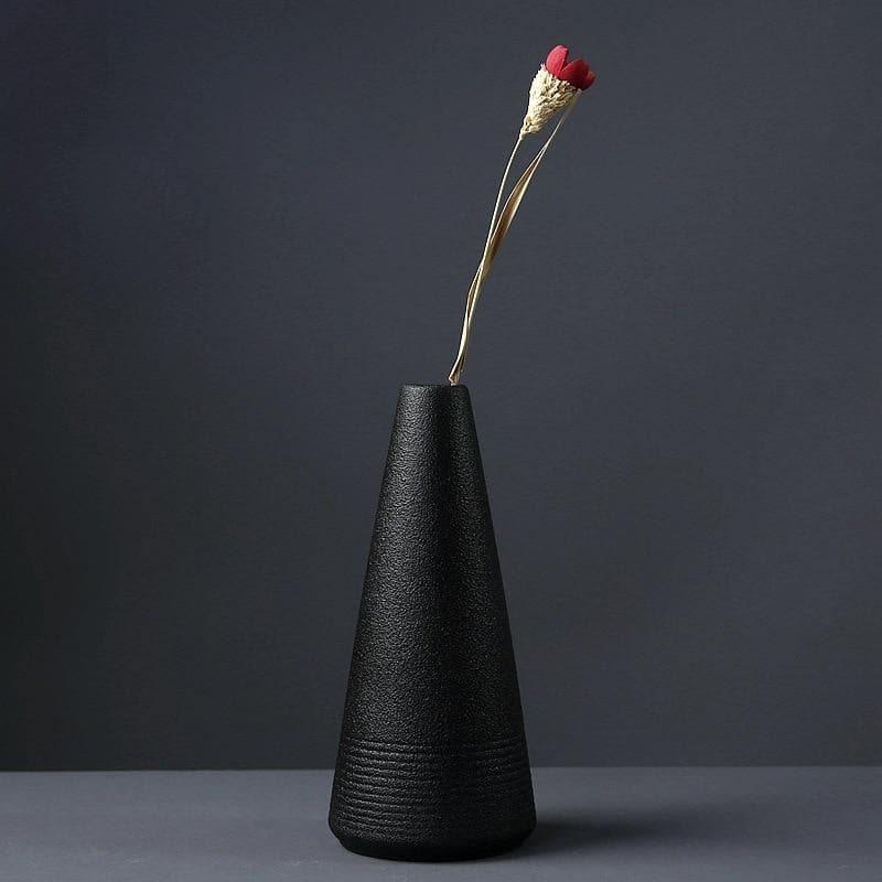 Black Textured Ceramic Vases, Eight Shapes, view 2