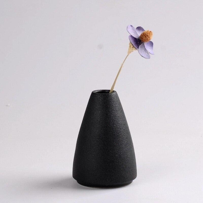 Black Textured Ceramic Vases, Eight Shapes, view 3