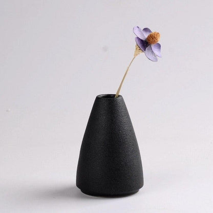 Black Textured Ceramic Vases, Eight Shapes, view 3