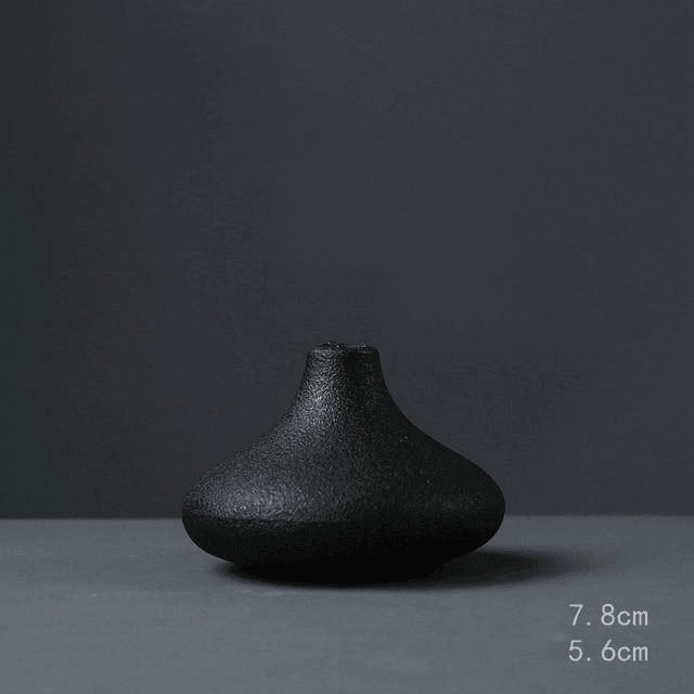 Black Textured Ceramic Vases, Eight Shapes, view 6