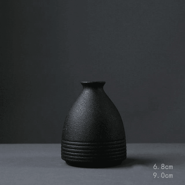 Black Textured Ceramic Vases, Eight Shapes, view 7