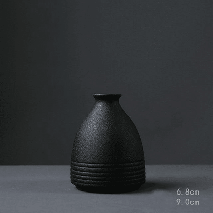 Black Textured Ceramic Vases, Eight Shapes, view 7