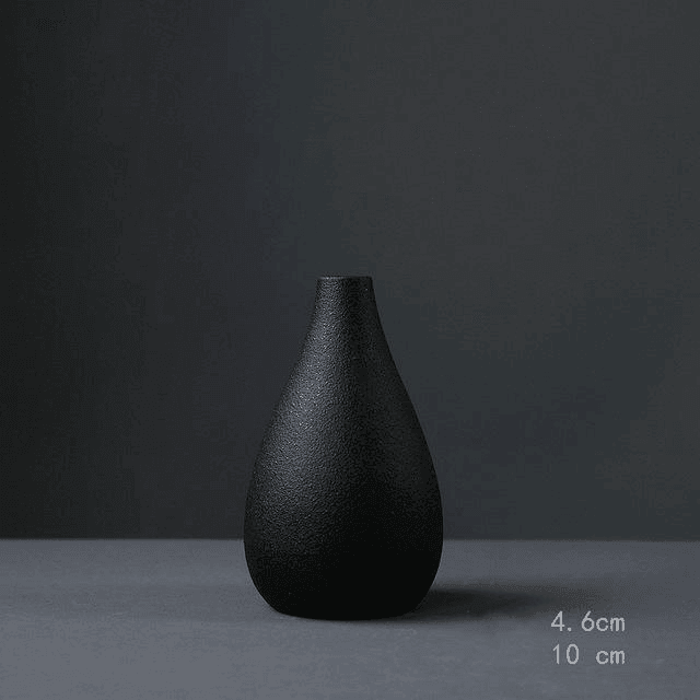 Black Textured Ceramic Vases, Eight Shapes, view 9
