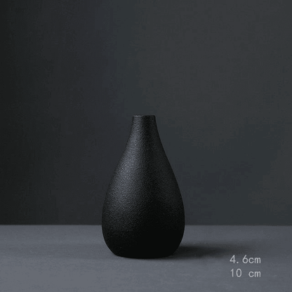 Black Textured Ceramic Vases, Eight Shapes, view 9