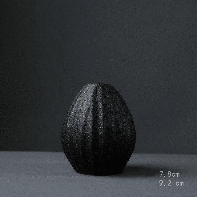 Black Textured Ceramic Vases, Eight Shapes, view 8