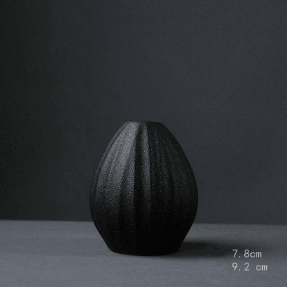 Black Textured Ceramic Vases, Eight Shapes, view 8