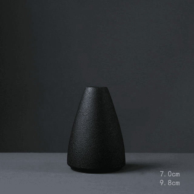 Black Textured Ceramic Vases, Eight Shapes, view 5