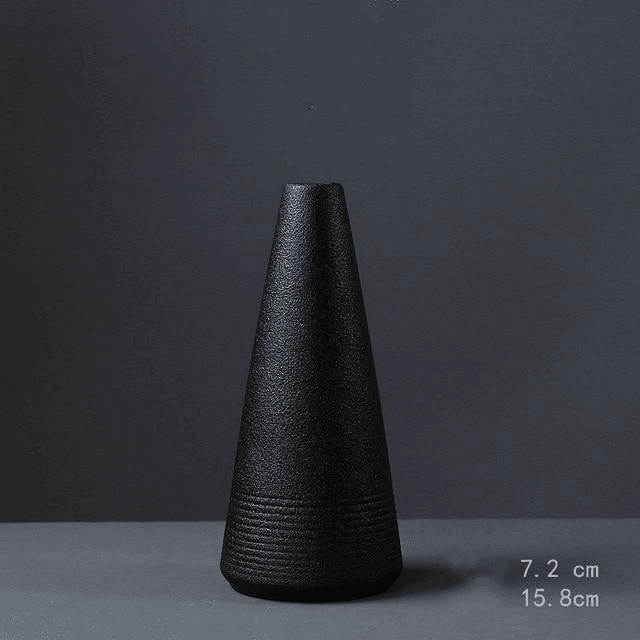 Black Textured Ceramic Vases, Eight Shapes, view 13