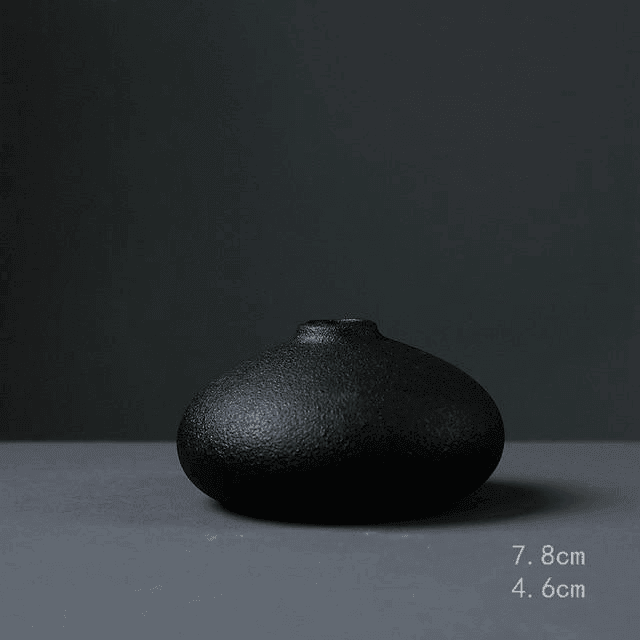 Black Textured Ceramic Vases, Eight Shapes, view 11