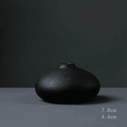 Black Textured Ceramic Vases, Eight Shapes, view 11