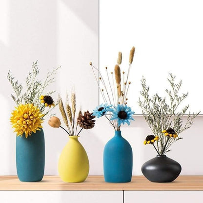 Glossy Ceramic Bud Vases in Four Colors