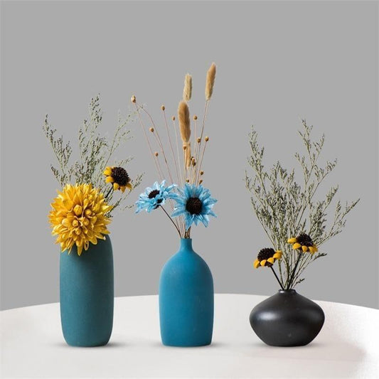 Glossy Ceramic Bud Vases in Four Colors, view 2