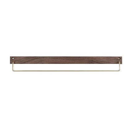 Wood and Brass Bathroom Towel Rack, Two Sizes, view 5