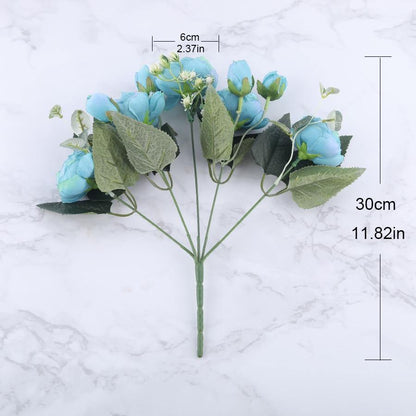 9-Stem Faux Silk Peony Set with 5 Blooms and 4 Buds, view 3