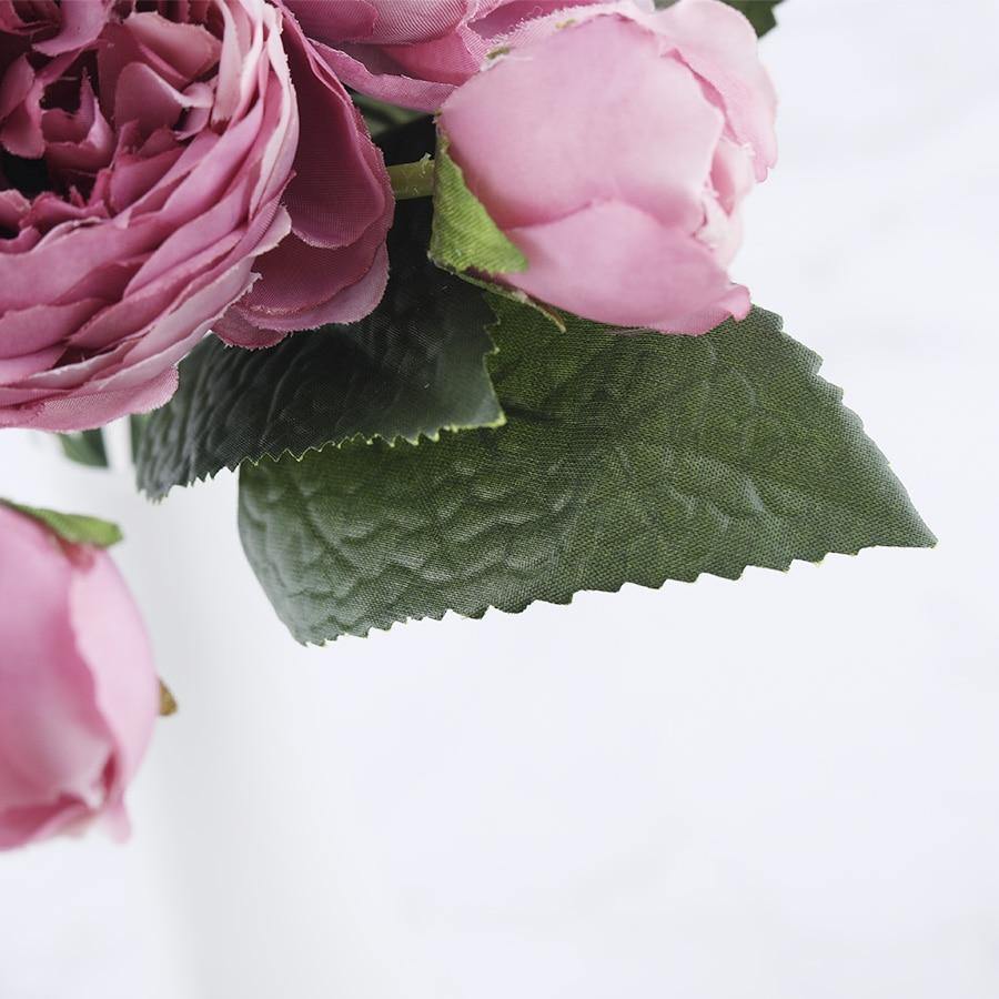9-Stem Faux Silk Peony Set with 5 Blooms and 4 Buds, view 5
