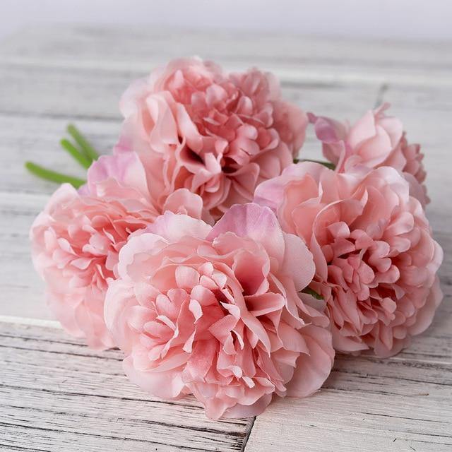 Silk Faux Peonies, Set of 5 Stems, view 7