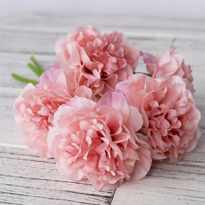 Silk Faux Peonies, Set of 5 Stems, view 7