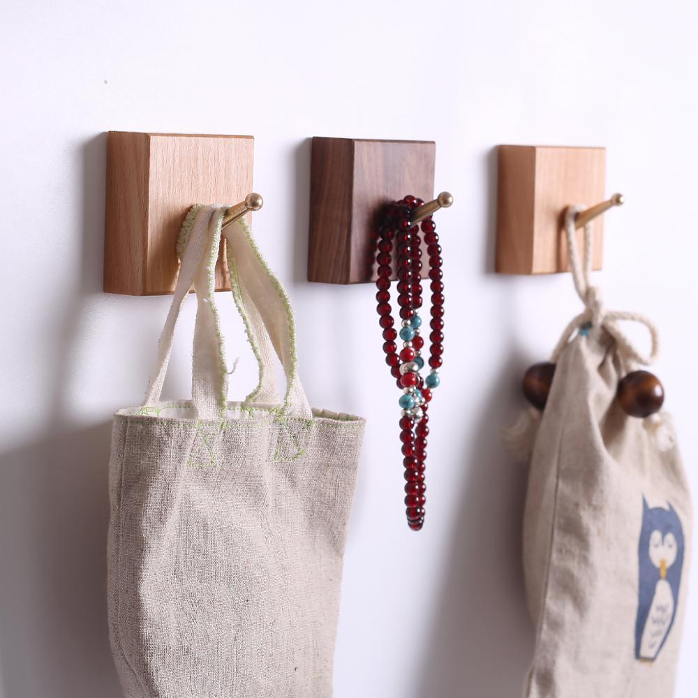 Solid Wood Wall Hook with Brass Peg