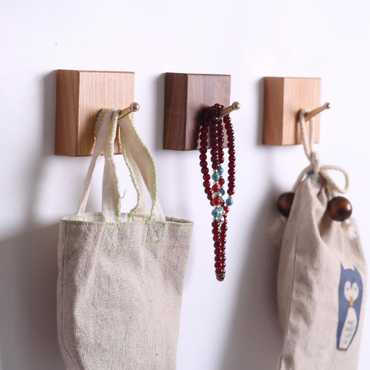 Solid Wood Wall Hook with Brass Peg