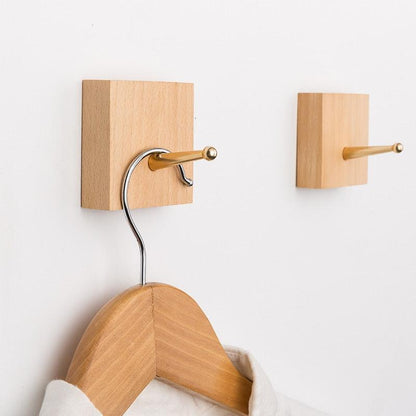 Solid Wood Wall Hook with Brass Peg, view 7
