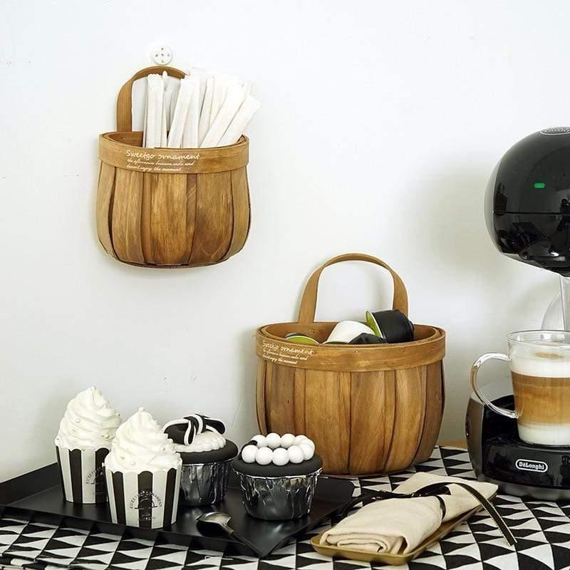 Round Wood Planter and Storage Bin, Two Sizes, view 2