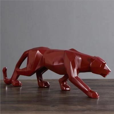 Geometric Panther Sculpture in Resin, 10.2 in, view 3
