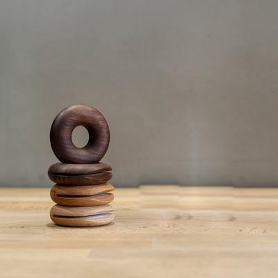 Round Wooden Bag Clips in Beech and Walnut, view 7