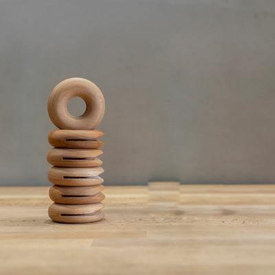 Round Wooden Bag Clips in Beech and Walnut, view 6
