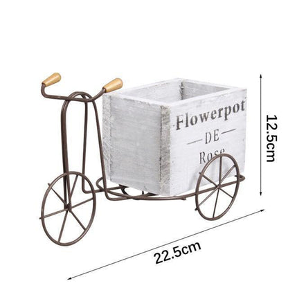 Iron Tricycle Planter Stand with Wooden Crate, view 15