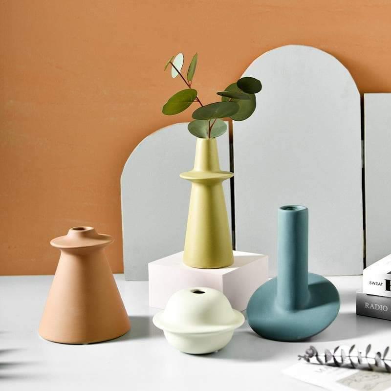 Hand Painted Ceramic Orbit Vase in Four Colors, view 2