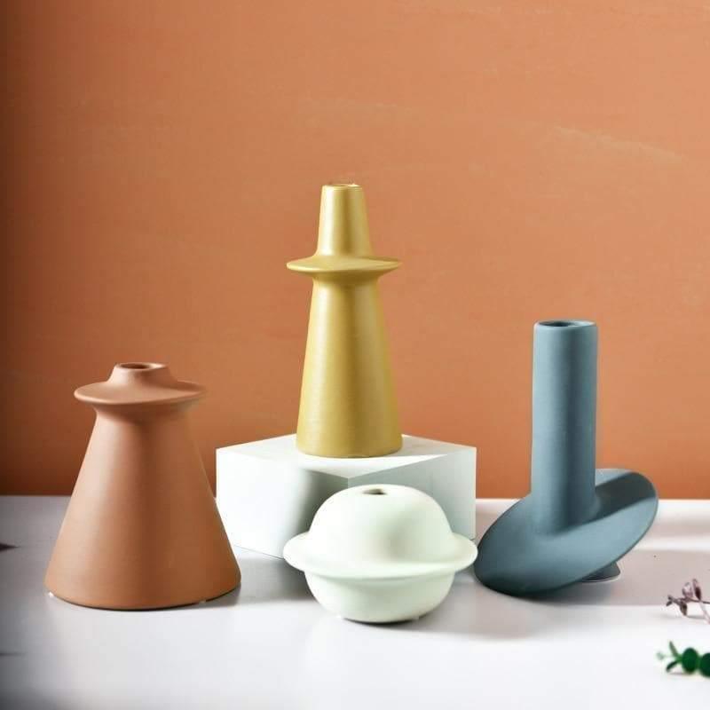 Hand Painted Ceramic Orbit Vase in Four Colors, view 3
