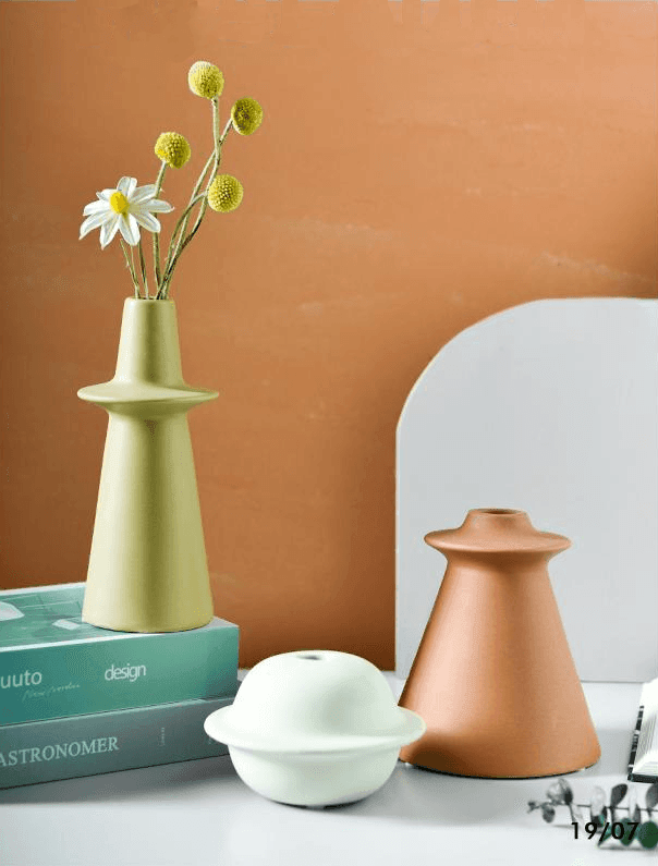 Hand Painted Ceramic Orbit Vase in Four Colors, view 8