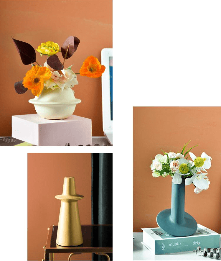 Hand Painted Ceramic Orbit Vase in Four Colors, view 6