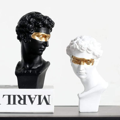 David Bust Statue with Gold Accent, White or Black, view 4